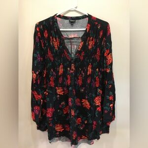 Torrid Long Sleeve Floral Shirt